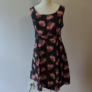 Torrid Black and Pink Floral Mini Dress